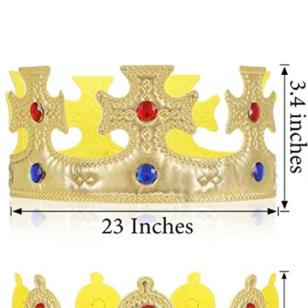 Adult & Youth Unisex Gild Cloth & Regal Rhinestone Crowns For Kings & Queens